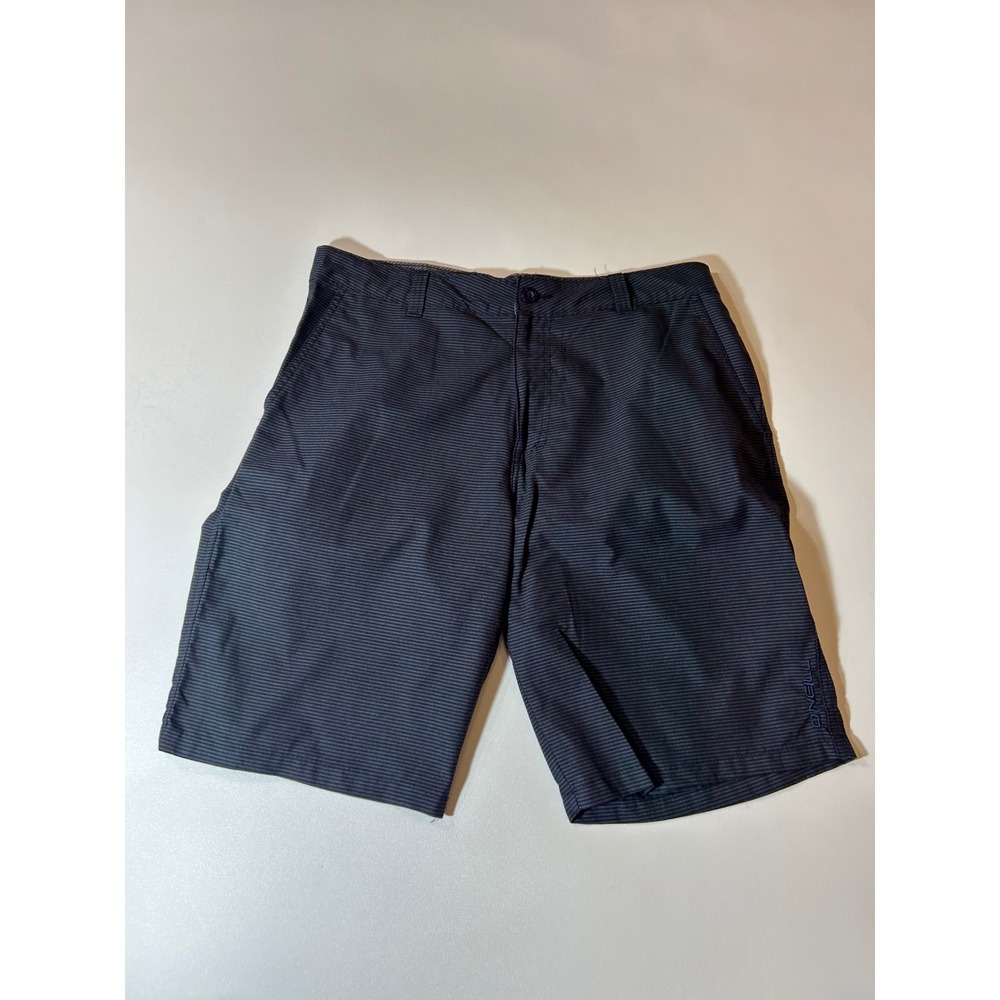 O'Neill Hybrid Shorts Mens 33 Blue Excellent Striped Board Shorts Walk Shorts